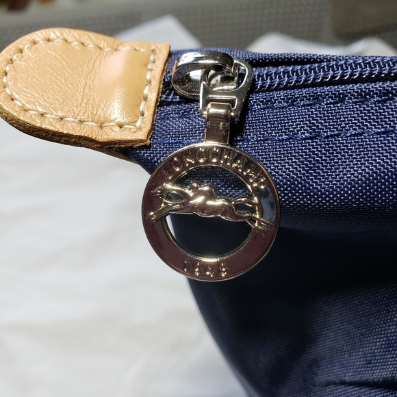 C8,137 Longchamp Blue Nylon Leather Trim Embellished - Picture 5 of 11